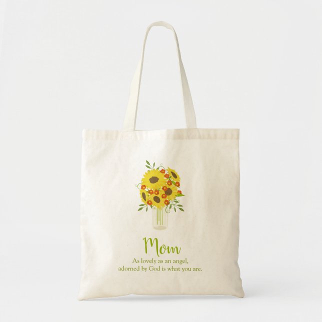 Bolsa Tote Sunny Sunflower Mãe (Frente)