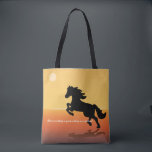 Bolsa Tote Sunrise<br><div class="desc">While walking by the lake,  I saw a beautiful,  powerful sunrise. There is a horse farm beside the water that immediately reminded me of the powerful horses grazing there. I decided to combine those images.</div>