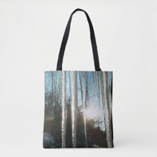 Bolsa Tote Sunrise Através De Ícicletas Winter Nature Fotog