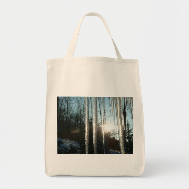 Bolsa Tote Sunrise Através De Ícicletas Winter Nature Fotogra (Frente)