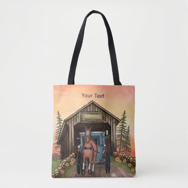 Bolsa Tote Sunrise Covered Bridge (Frente)