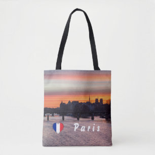 Bolsa Tote Sunrise sobre Ile de la Cite e Notre Dame - Paris