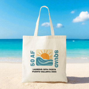 Bolsa Tote Sunset Beach 50 AF Crew Cute Aniversário