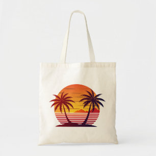 Bolsa Tote Sunset com Palm Trees Vetor-98803