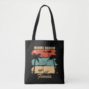 Bolsa Tote Sunset de colheita da Flórida de Miami Beach
