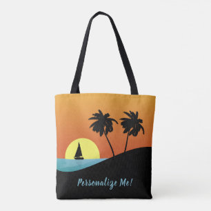 Bolsa Tote Sunset De Verão De Ilha Tropical