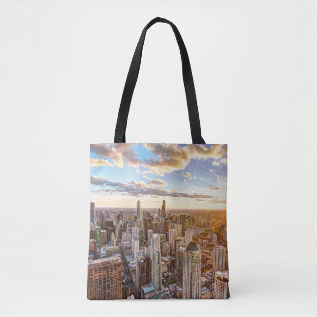 Bolsa Tote Sunset Over Chicago (Frente)