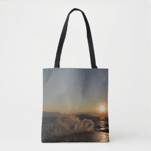 Bolsa Tote Sunset Over Waves na costa da Croácia