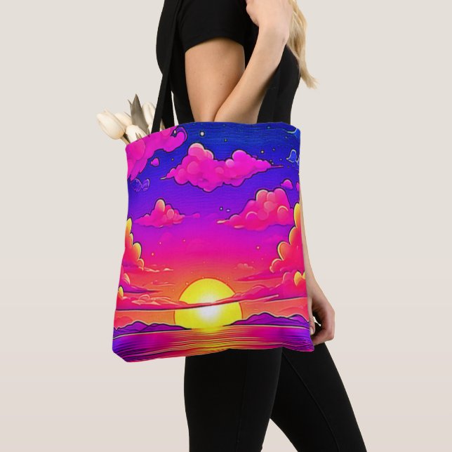 Bolsa Tote Sunset Rosa e Roxo (Close Up)