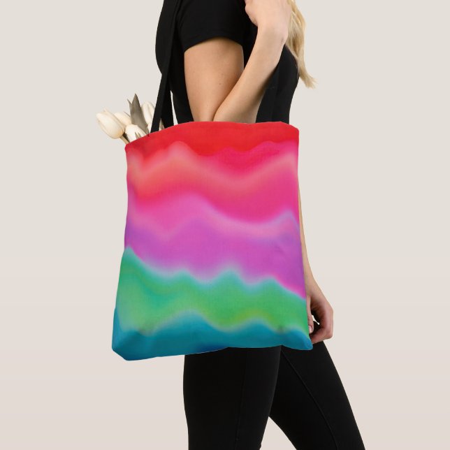 Bolsa Tote "Sunset Sorbet" Arte Abstrato Colorida (Close Up)