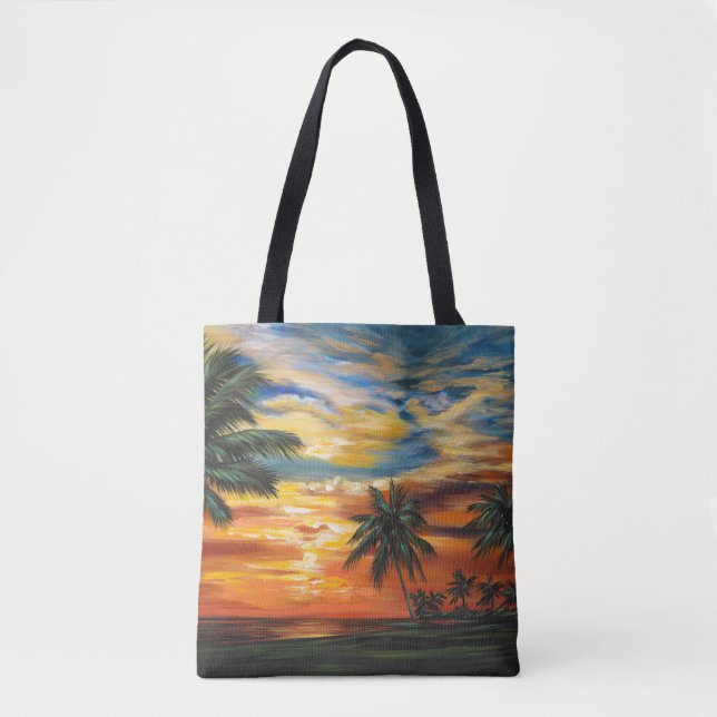 Bolsa Tote Sunset tropical impressionante (Frente)
