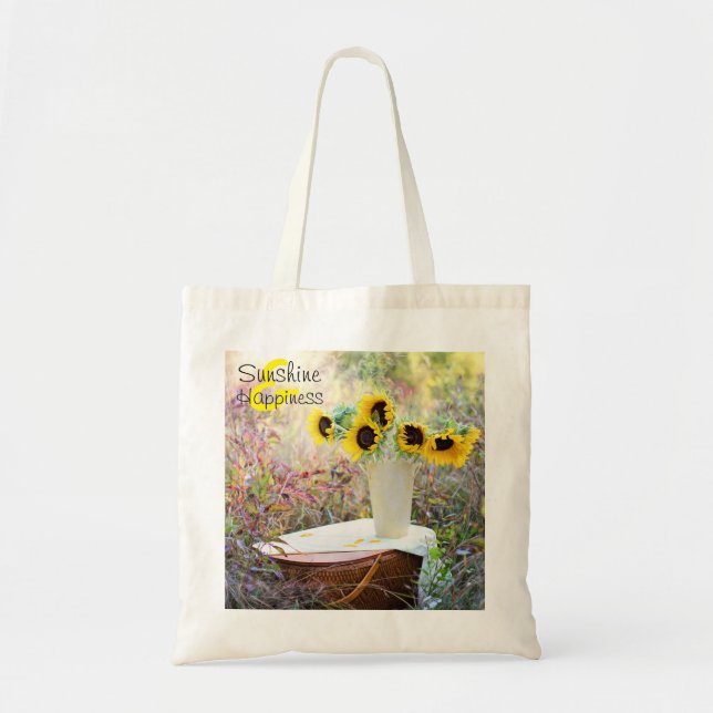 Bolsa Tote Sunshine e Felicidade Girassóis (Frente)