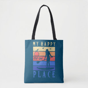 Bolsa Tote SUP Girl My Happy Place Water Stand Paddle Conselh