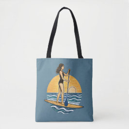 Bolsa Tote SUP Paddle ao Pôr do Sol | Gráfico de Paddleboard 