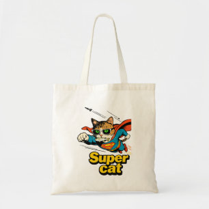 Bolsa Tote Super Gato Voando com Peixe 