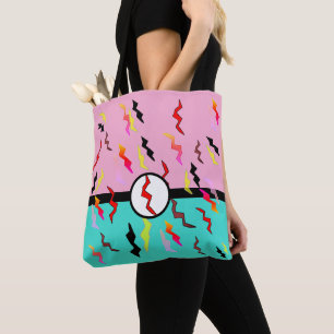 Bolsa Tote Super-herói de Todas as Coisas Luzes Azuis Rosa