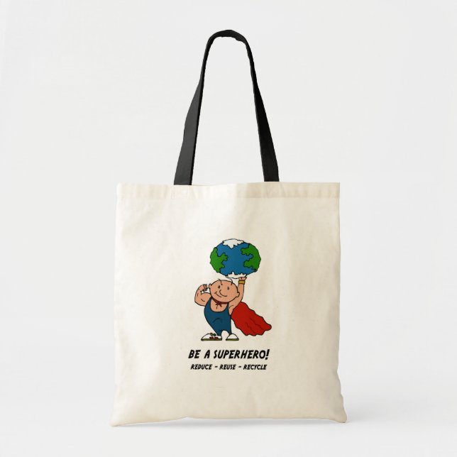 Bolsa Tote Super-herói do Dia da Terra (Frente)