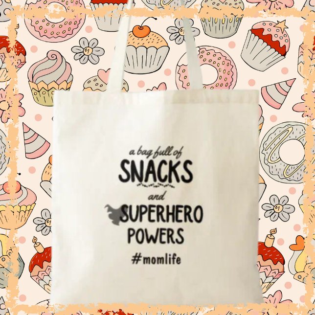 Bolsa Tote Super-herói & Lanches Mamãe Mãe Engraçada Dia das  (Embrace the superhero within every mom and give the gift of convenience and style!)