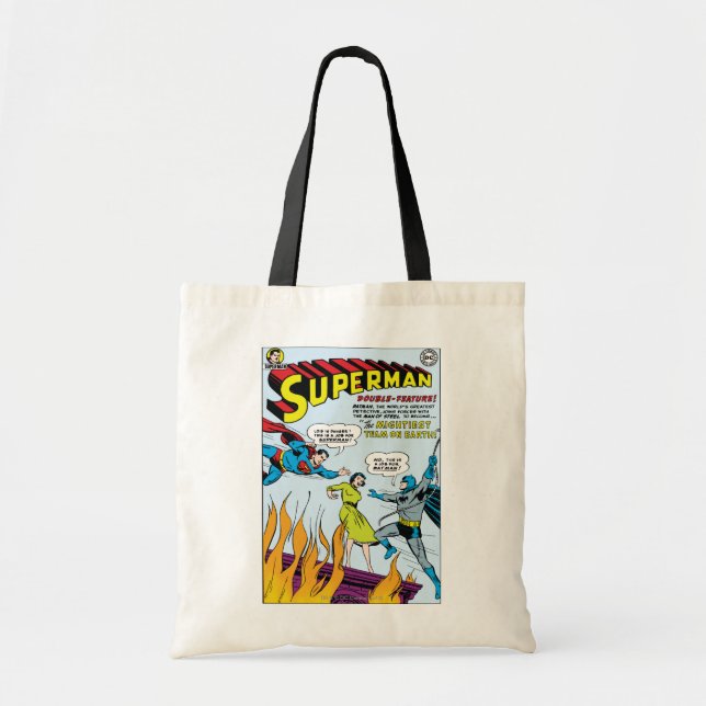 Bolsa Tote Super-Homem (Dupla Funcionalidade com Batman) (Frente)