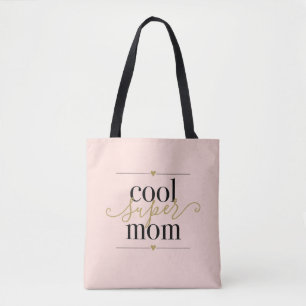 Bolsa Tote Super Mãe Legal Moderna Elegante Rosa Bege