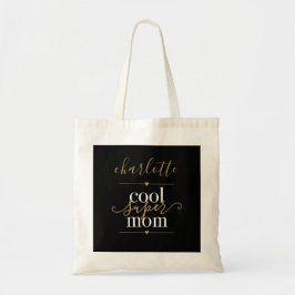 Bolsa Tote Super Mãe Legal Personalizada Preta e Dourada
