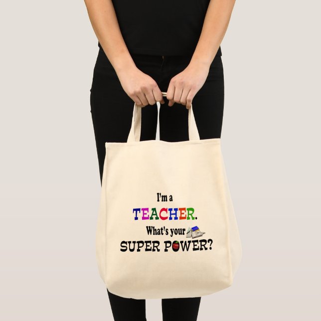 Bolsa Tote Super poder do professor (Frente (produto))
