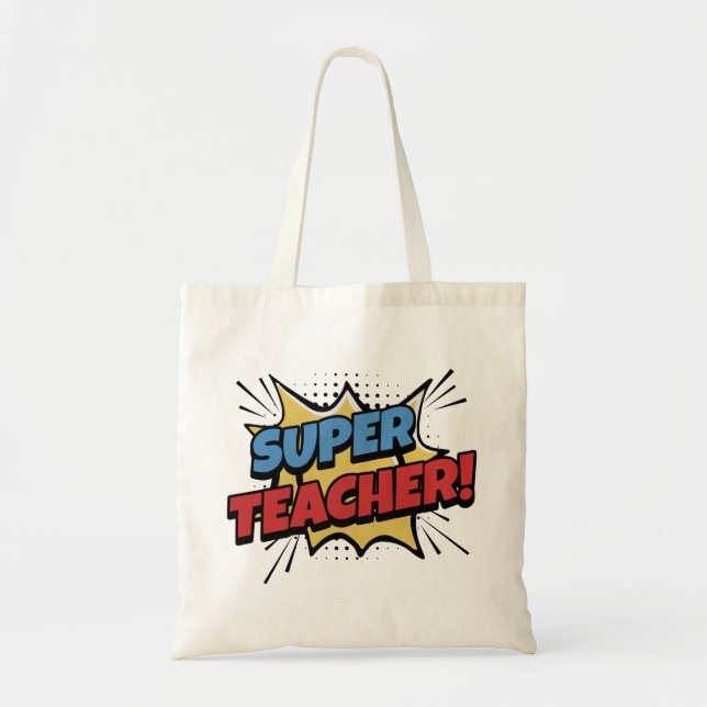 Bolsa Tote Super Teacher Comic Style (Frente)