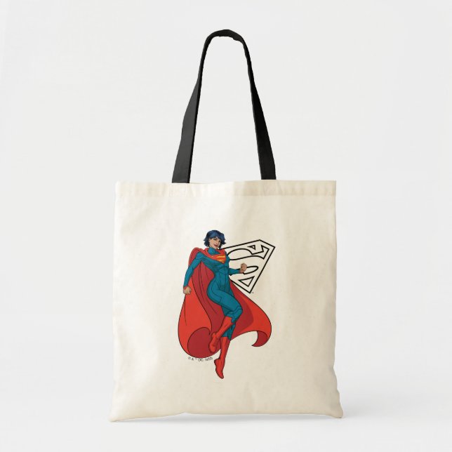 Bolsa Tote Supergirl Hovering in Blue Suit (Frente)