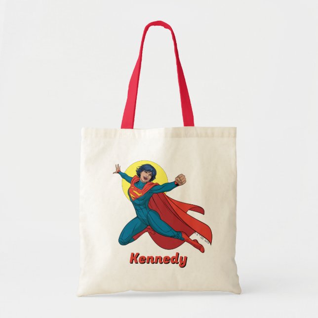 Bolsa Tote Supergirl voando com roupa azul (Frente)