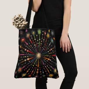 Bolsa Tote Supernova - Estrelas do Arco-Íris Galáxias Preto R