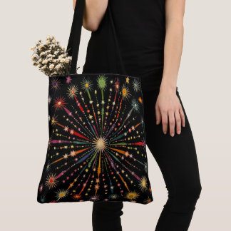 Bolsa Tote Supernova - Estrelas do Arco-Íris Galáxias Preto R