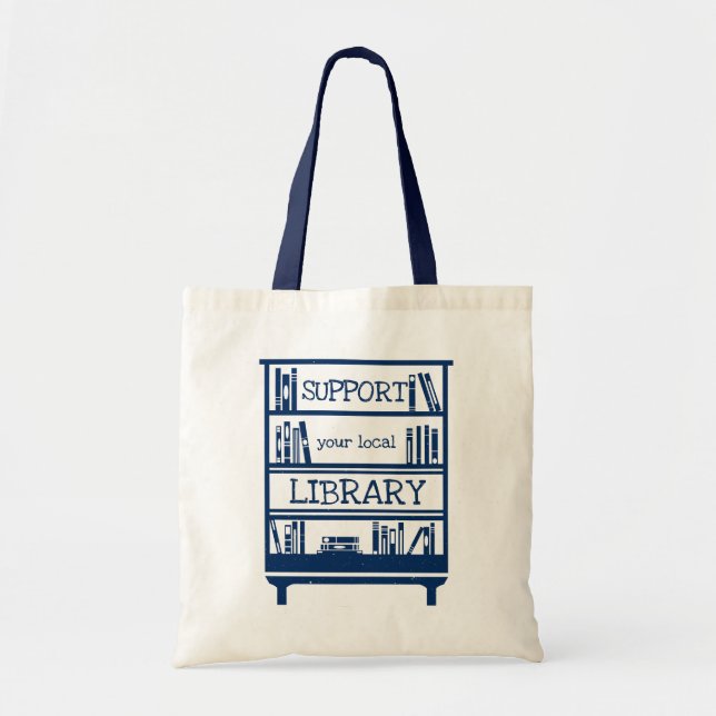 Bolsa Tote Suportar sua biblioteca local - Book Lover's (Frente)