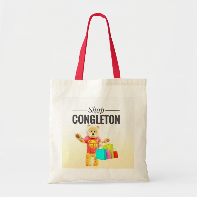 Bolsa Tote Suportar suas Compras locais com o Cong Bear (Frente)