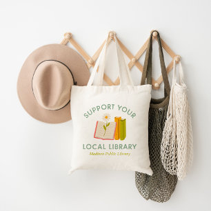 Bolsa Tote Suporte à Sua Biblioteca Local Personalizado