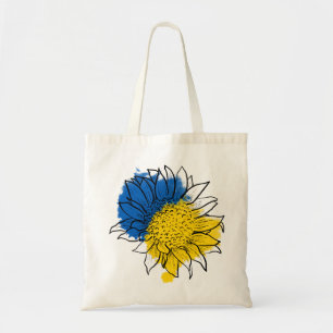 Bolsa Tote Suporte para girassol azul e amarelo na Ucrânia
