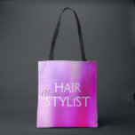 Bolsa Tote Suprimentos de Lista de Cabelos de Folha Púrpura,<br><div class="desc">O saco de beleza estrelado de cabelo de cor rosa e púrpura de folha de alumínio é fornecido para tesouras, xampu ou outros produtos de salão. O nome do contato profissional e a profissão podem ser alterados para serem usados em qualquer tipo de negócio. Entre em contato com o designer...</div>