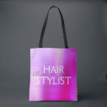 Bolsa Tote Suprimentos de Lista de Cabelos de Folha Púrpura,<br><div class="desc">O saco de beleza estrelado de cabelo de cor rosa e púrpura de folha de alumínio é fornecido para tesouras, xampu ou outros produtos de salão. O nome do contato profissional e a profissão podem ser alterados para serem usados em qualquer tipo de negócio. Entre em contato com o designer...</div>