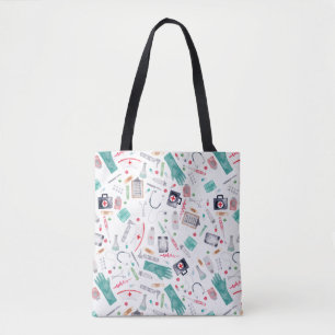 Bolsa Tote Suprimentos médicos em aquarela