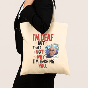 Bolsa Tote Surdo e Orgulhoso, audição engraçada Imparou Gi Pe