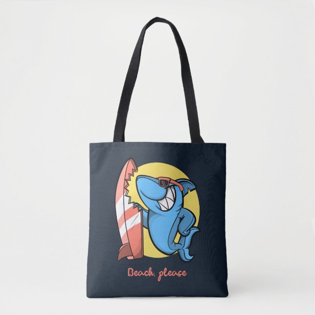 Bolsa Tote Surf Shark Beach, por favor (Frente)