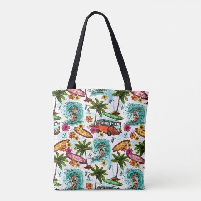 Bolsa Tote Surfar em Retro (Verso)