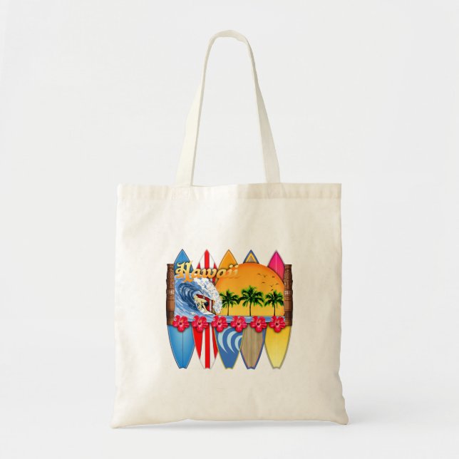 Bolsa Tote Surfe nas Ilhas Havaianas (Frente)