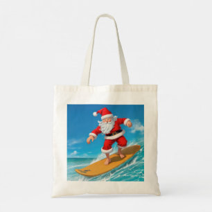 Bolsa Tote Surfing Santa Claus
