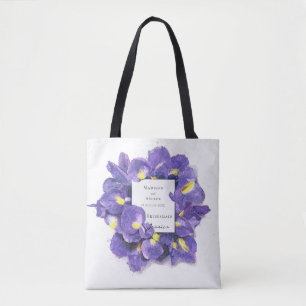 Bolsa Tote Surpreendente Roxo Levanta Watercolor Flora Brides