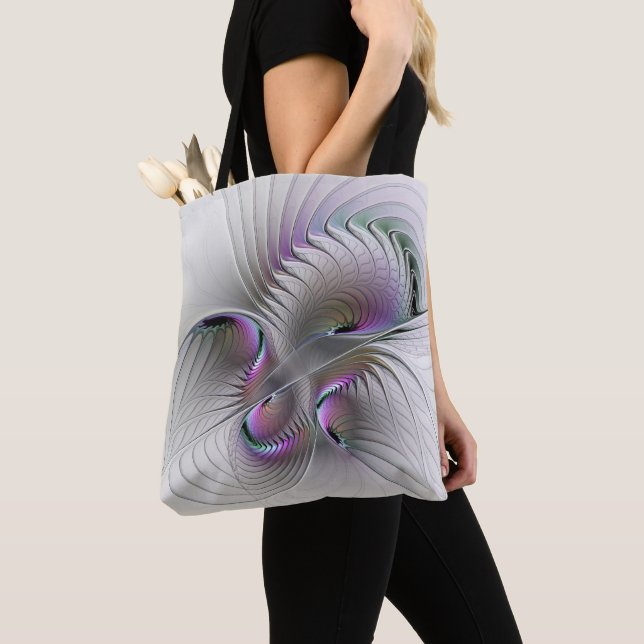 Bolsa Tote Surreal Shy Beauty Modern Abstrato Fractal Art (Close Up)