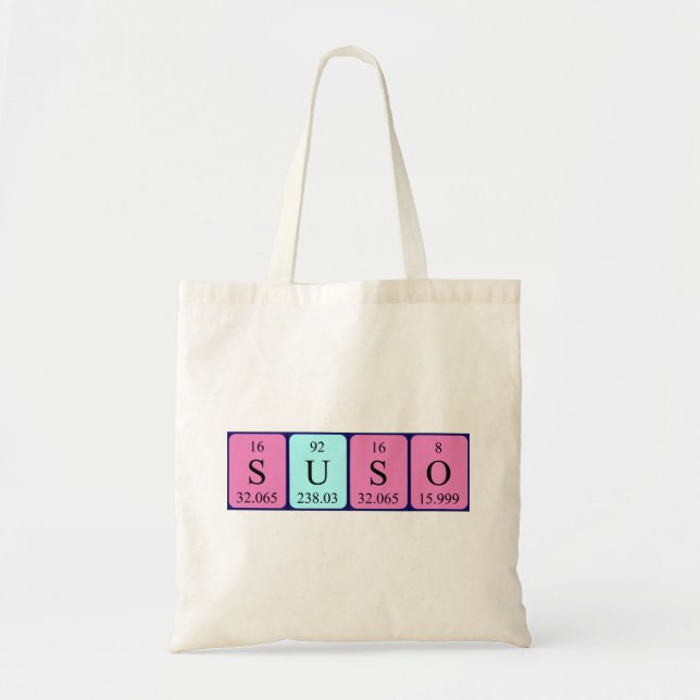 Bolsa Tote Suso periódico nome da mesa tote saco (Frente)