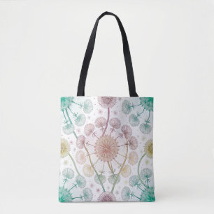 Bolsa Tote Suspiro de Dandelion Whimsical - Botânica Pastel