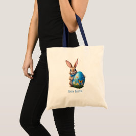 Bolsa Tote Süßer Osterhase mit blauem Osterei -