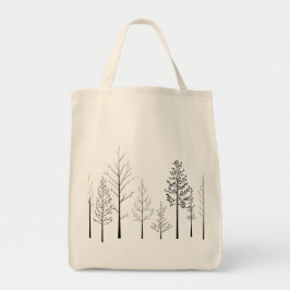 Bolsa Tote Sussurros da Floresta - Árvore Minimalista Silhoue