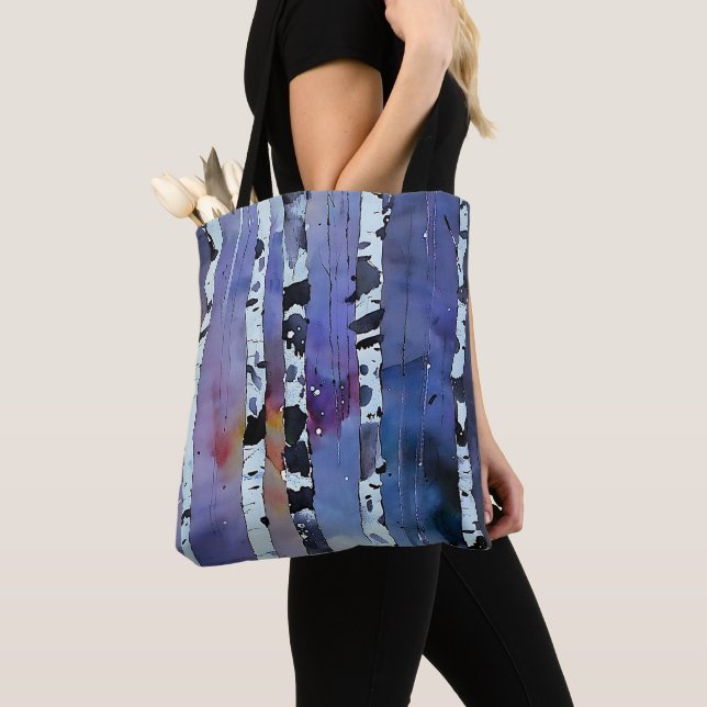 Bolsa Tote Sussurros da floresta de inverno (Close Up)